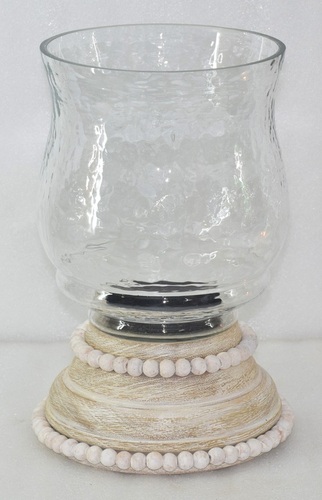 Glass Hurricane Beads Pedestal