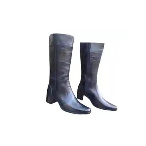 Ladies Black Leather Knee Boot