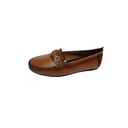 Tan Ladies Comfortable Stylish Leather Loafer Shoes