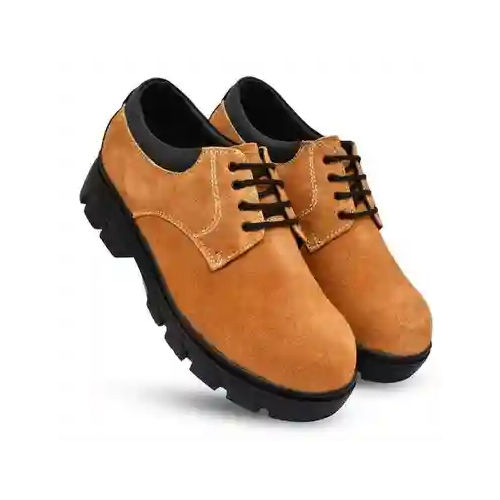 Mens Lace Closure Tan Safety Shoes