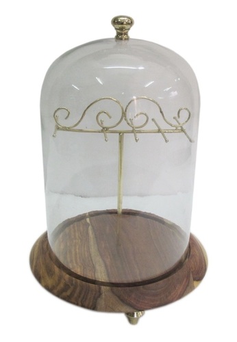 23 cm Wood & Glass Jewellery Stand