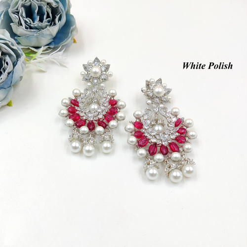 Modern Pearl Designer American Diamond Earrings