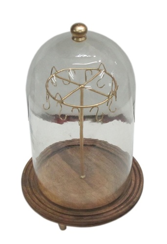 36 cm Wooden Jewellery Stand With Golden Nobe