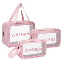 3 Pc Wash Bag (multicolor) - Premium Polyester Mesh, Small To Large Sizes, Multicolor | Fine Mesh, Zipper Closure, Reusable, Breathable Design