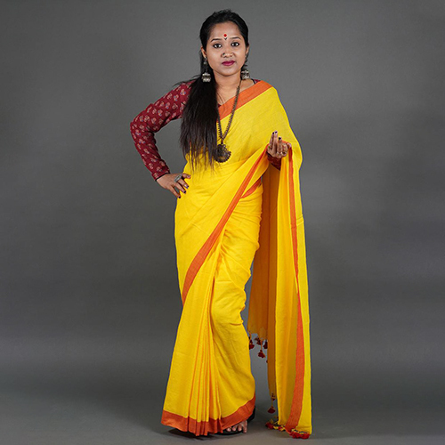 Yellow Kadhi Cotton Soft Saree