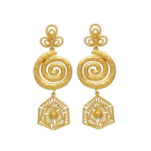 Woman Delicate Swirl Drop Earring Set