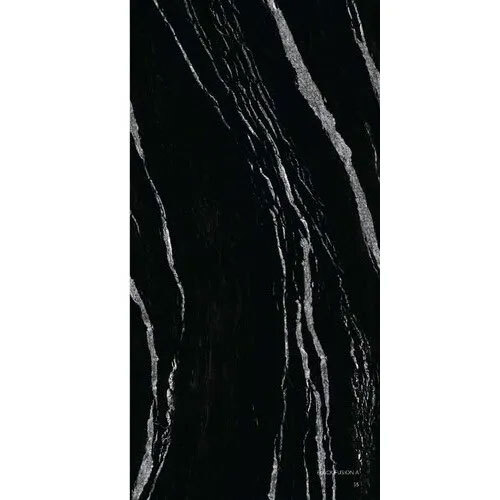 Polished Black Textured Porcelain Slab