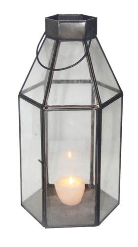 38 cm Glass Lantern Lamp
