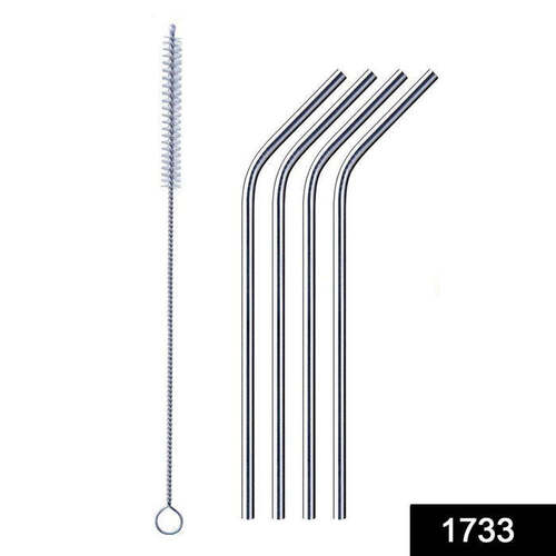 REUSABLE STAINLESS STEEL DRINKING STRAWS BENT