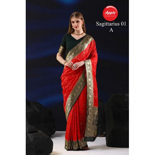 Designer Attractive Look Pure Silk Saree - Color: Red