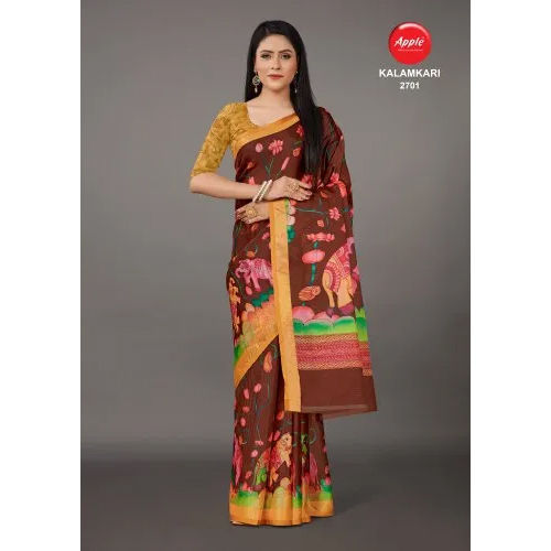 Apple Designer Printed Kalamkari Saree