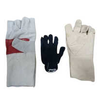 Leather Hand Gloves - High-quality Leather, Full Finger Style, Multicolor Design | Durable, Washable, Ideal For Industrial And Outdoor Use