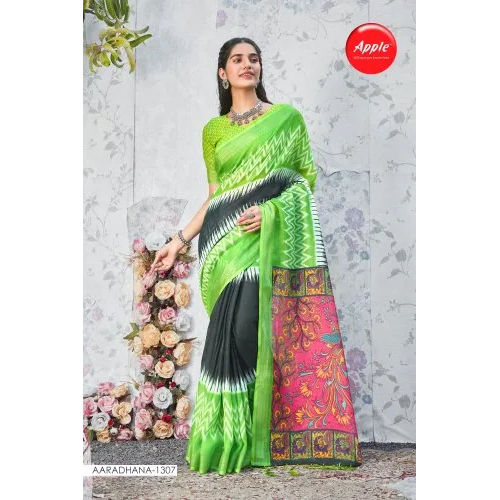 Apple Pure Linen Digital Printed Saree