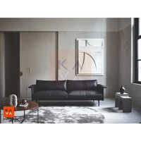 2 Seater Leather Sofa - Assembly: No Assembly Required