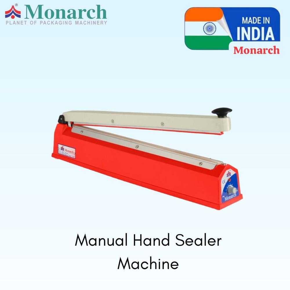 Hand Sealer Machine - 620x85x250mm Size, New Red Finish | Manual Operation, 800W Power, 5 Bags/Min Sealing Speed