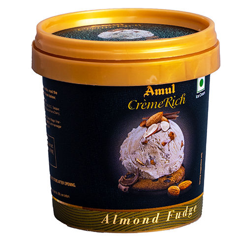 Almond Fudge Creme Rich Ice Cream Packaging Container
