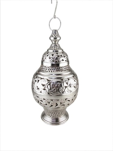 42 cm Metal Silver Plated Lantern