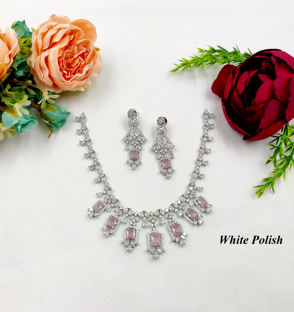 Fashionable American Diamond Necklace Set