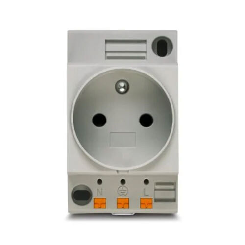 Din Rail Mounted Power Socket - Color: White