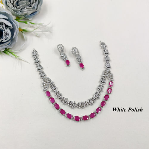 Stylish American Diamond Necklace Set