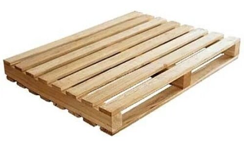 Two Way Wooden Pallet - Wood Material, Brown Color | Durable Entry Type Design