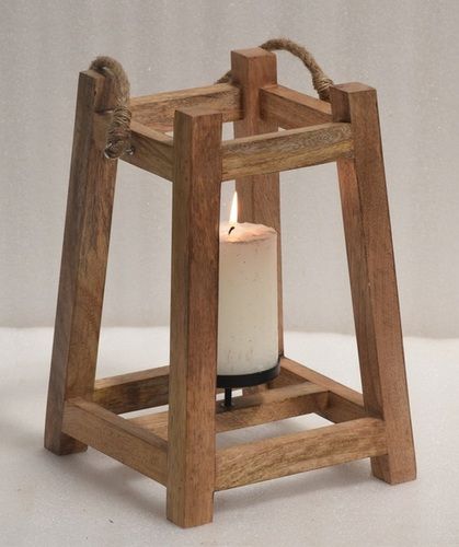 12 Inch Wooden Lantern Lamp