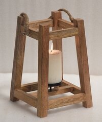 12 Inch Wooden Lantern Lamp - Application: Home Decor