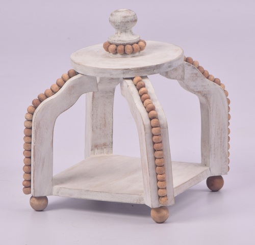 Wooden Wash Beads Pedestal Lantern