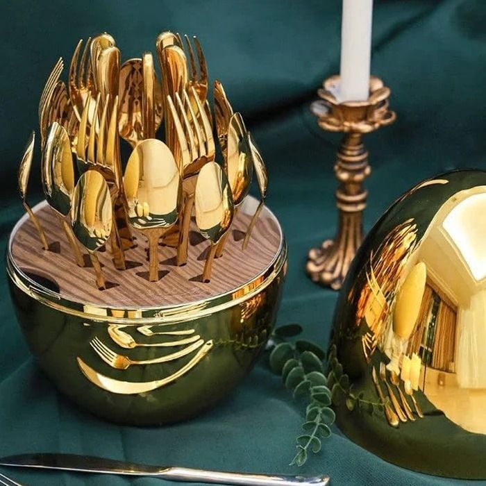 CUTLERY SET 24 PCS WITH OVAL SHAPED STAND 10010