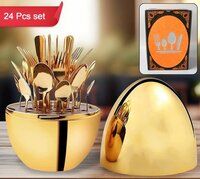 CUTLERY SET 24 PCS WITH OVAL SHAPED STAND 10010