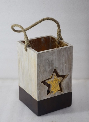 Wooden Painted Lantern