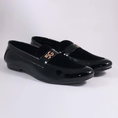 Black Patent Leather Mens Loafers Formal Shoes