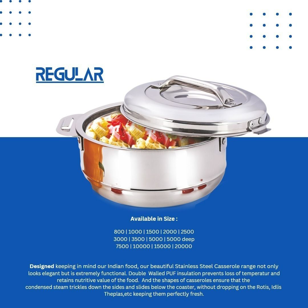 Regular Treat Stainless Steel Insulated Casseroles