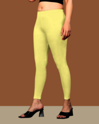 Cream Ankle Tight Leggings - Full Length, 95% Cotton, 5% Lycra | 55+ Color Options, Anti-wrinkle, Breathable, Quick Dry, Washable, All Season