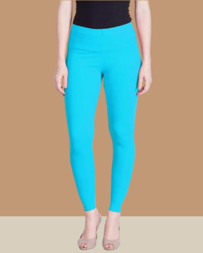 Turquoise Blue Ankle Leggings