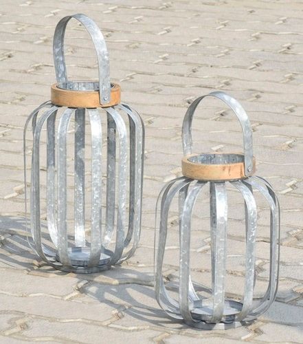 Galvanised Strip Lantern Set