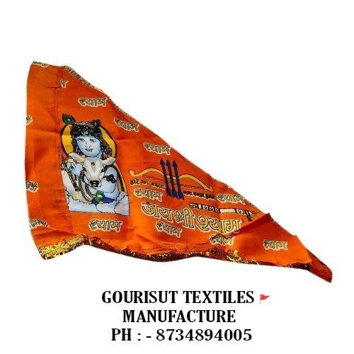 satin silk orange jai shree shyam religious flag