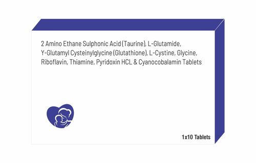 Taurine, L Glutamide, L-Glutathione, L Cysteine, Glycine, Riboflavin, Thiamine, Pyridoxin HCL, & Cyanocobalamin Tablets