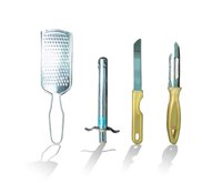 4In1 Combo - Stainless Steel Kitchen Lighter, Knife, Peeler and Smooth Grater (Multicolor)