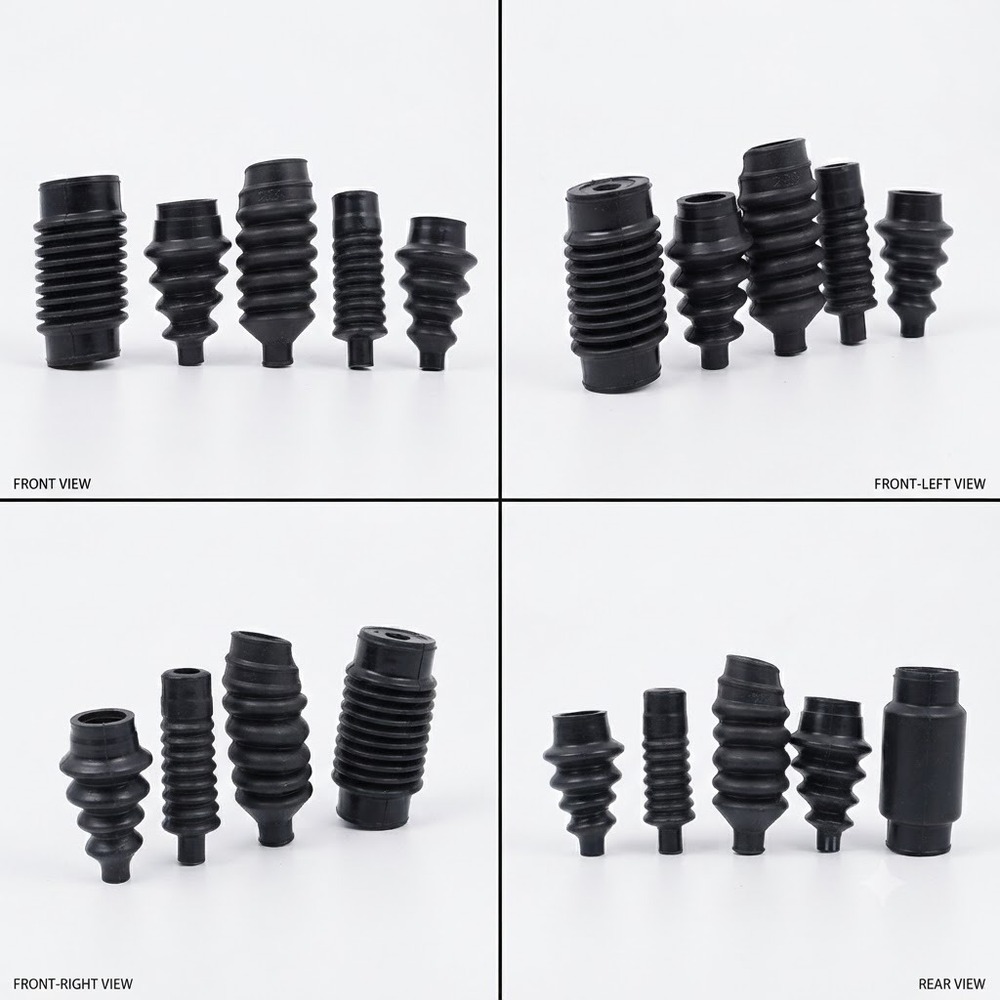 High Grade Rubber Bellow - Forged Galvanized, Round Head Code, Flange Connection, Custom Sizes & Colors