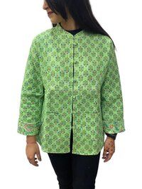 Machine Quilted Cotton Printed Jacket