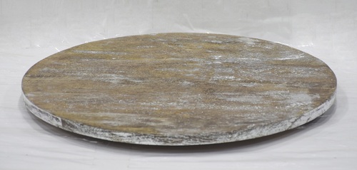 Wooden Round White Chintz Lazy Susan