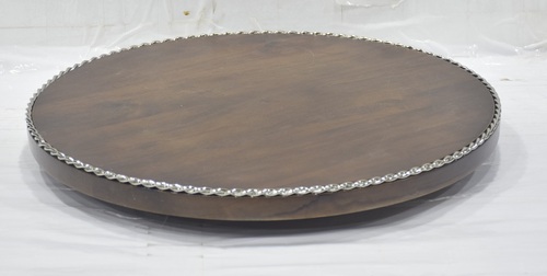 Wooden Round Wire Woven Lazy Susan
