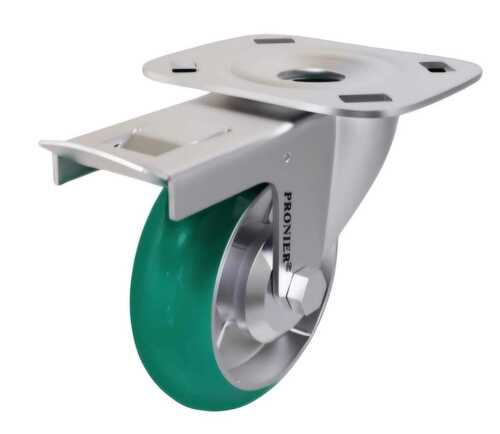 Aluminum To Polyurethane Castor Wheel - Color: Green