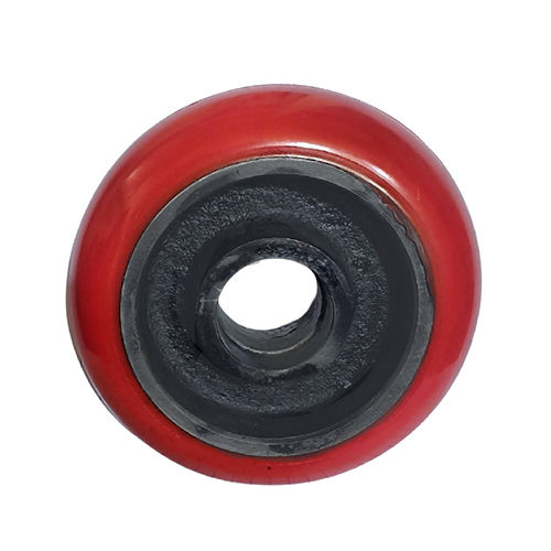 Red Cast Iron To Polyurethane Castor Wheel - Finish: Polishing