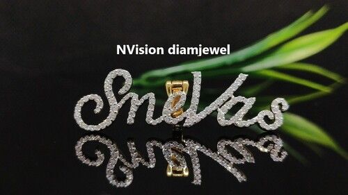 Natural Diamonds Couple Name Pendant