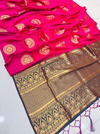 Silk saree with blouse for womens