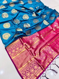 Silk saree with blouse for womens