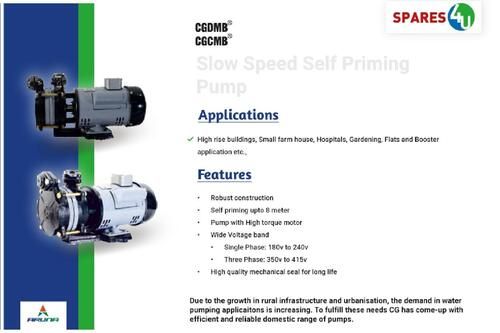 Slow Speed Self Priming Pump 0.5 HP