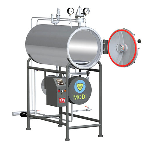 Silver Semi-Automatic Cylindrical Autoclave